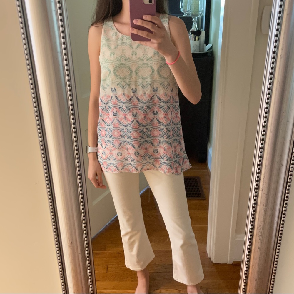 NWOT CAbi pastel patterned tank— new without tags!